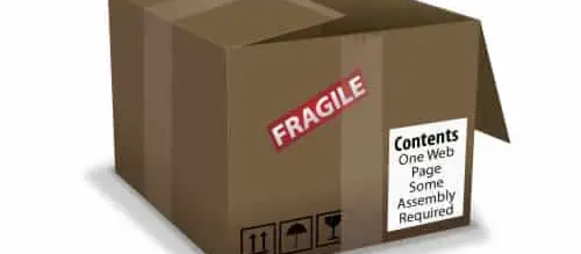 Cardboard Box with Fragile Label